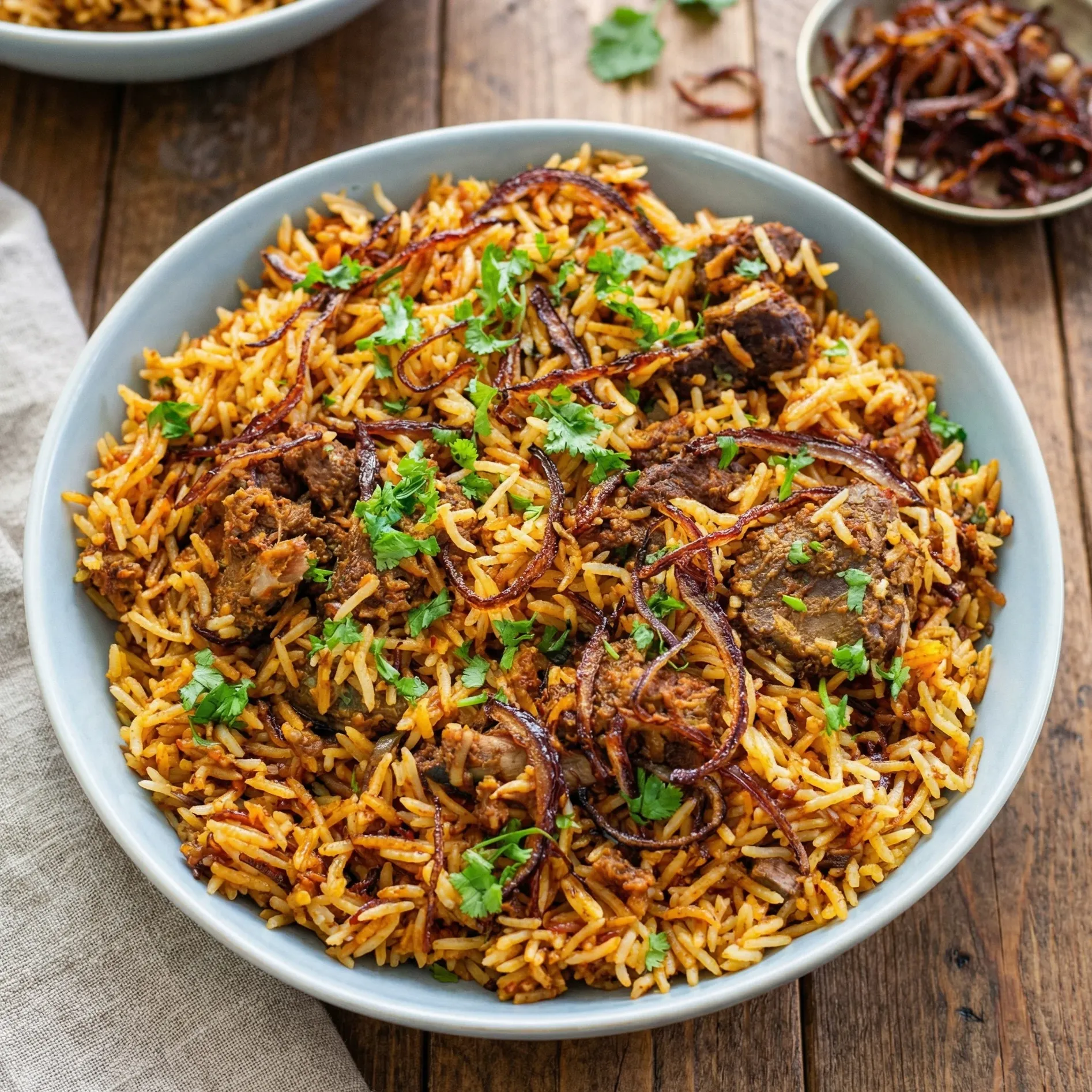 Aromatic chicken biryani at Tarrka House Blue Quill Edmonton