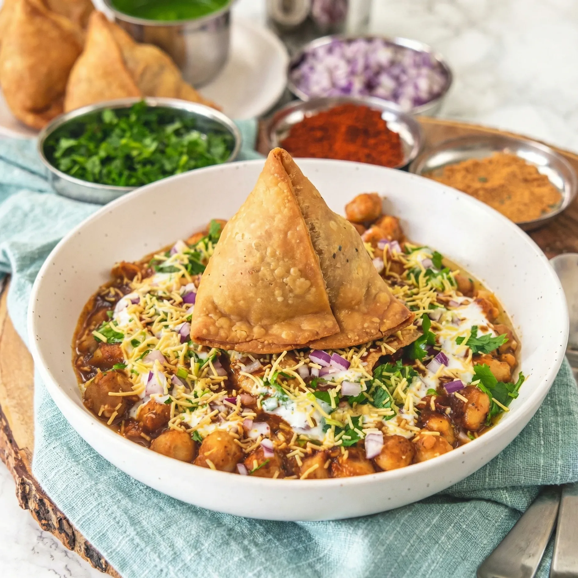Delicious Samosa Chaat at Tarrka House in Edmonton, AB